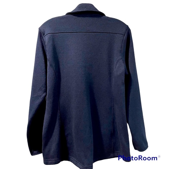 Eddie Bauer Jacket Long Sleeve Women’s Blue Knit Double Breasted Large B… - Picture 2 of 9